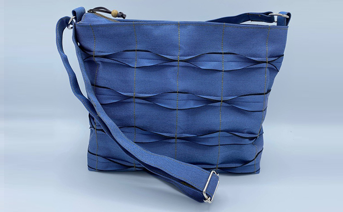 畳屋さんのヘリバッグ【ショルダーバッグ(横はぎ)】青色[52217248]