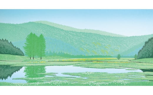 「夏の想い出」グリーン額