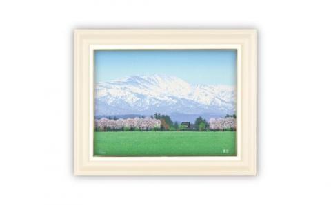 「麗雅 月山」クリーム色額縁【 版画 額付 小川手漉和紙 小暮真望 東松山 埼玉県 】