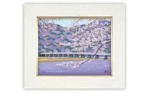 「桜香」【 版画 額付 小川手漉和紙 小暮真望 東松山 埼玉県 】