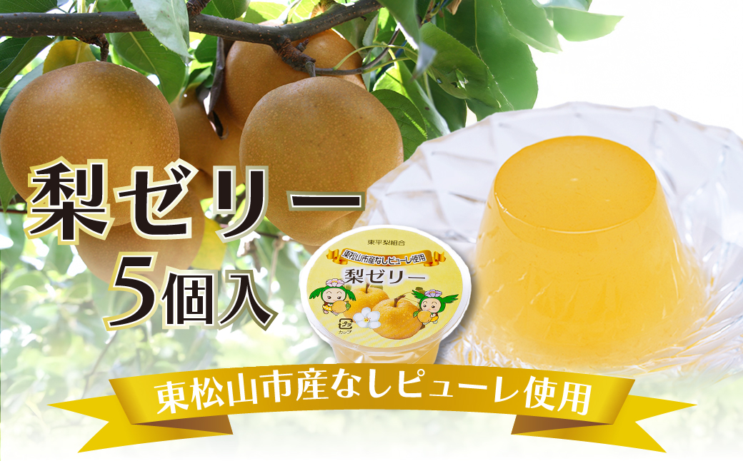 東松山市産 梨ピューレ使用 梨ゼリー 5個/箱入り