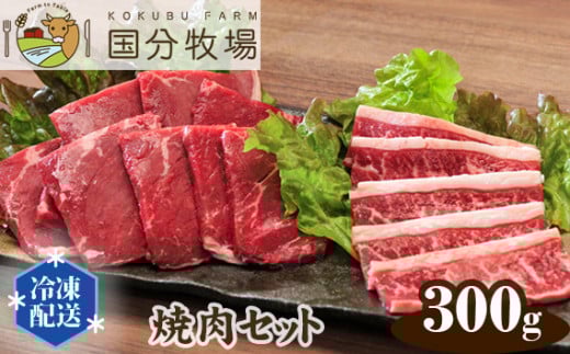 国分牧場 焼肉用国産牛肉セット 部位お任せ 300g 【 国産牛 国産 牛肉 焼肉 セット 300g 】