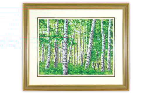 「初夏の陽」【 版画 額付 小川手漉和紙 小暮真望 東松山 埼玉県 】