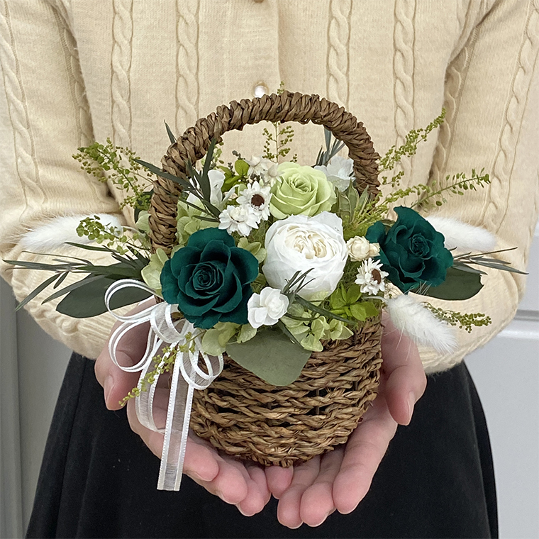 AJ033-1 プリザーブドフラワー　コロレ　グリーン　春日部市 シュガーパイン