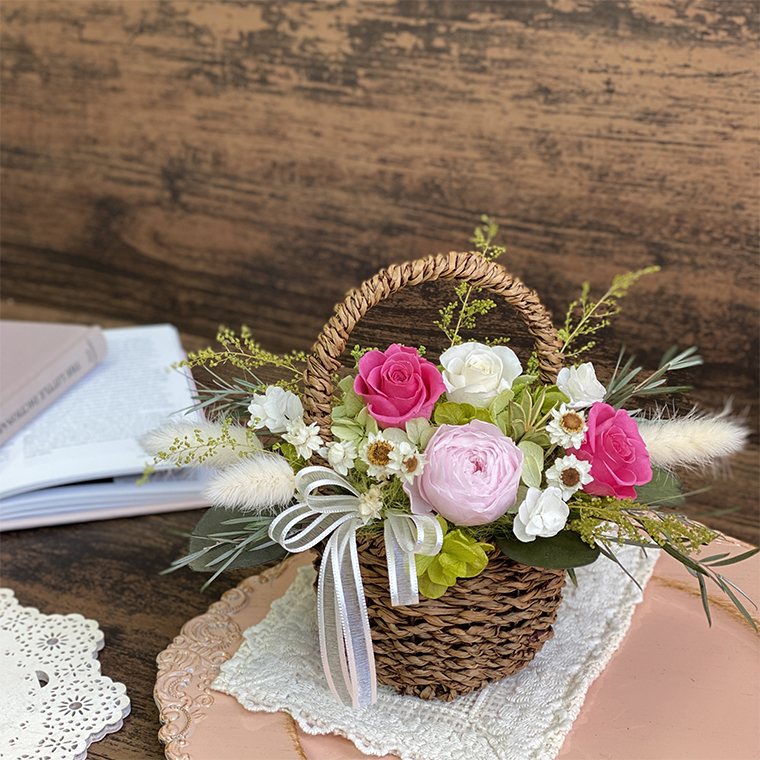 AJ034-1  プリザーブドフラワー　コロレ　ピンク  春日部市 シュガーパイン