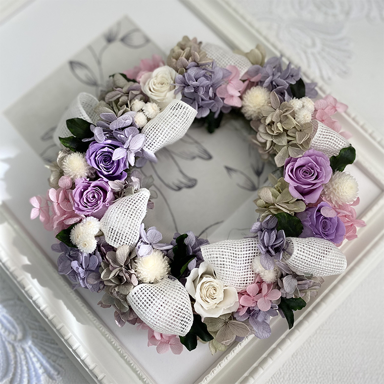 AJ050-1 プリザーブドフラワーアレンジ【フリール】春日部市 シュガーパイン