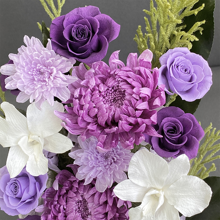 AJ059-2 プリザーブドフラワー 天寧 紫 春日部市 シュガーパイン