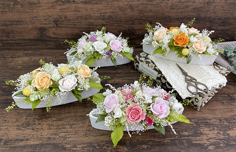 AJ067-1 プリザーブドフラワーアレンジ【ミニョン/キャンディピンク】春日部市 シュガーパイン