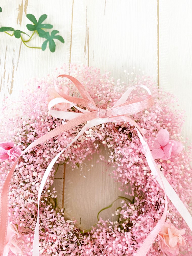 AJ091-1 プリザーブドフラワーリース【アンジュ/ピンク】春日部市 シュガーパイン