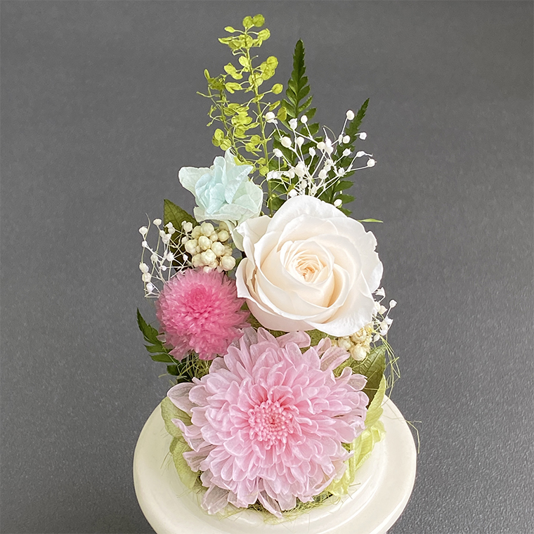 AJ100-1  プリザーブドフラワー　和花　桃　春日部市 シュガーパイン