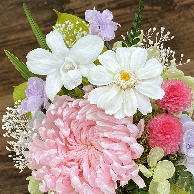 AJ118-2　プリザーブドフラワー　萌音　桃　春日部市 シュガーパイン