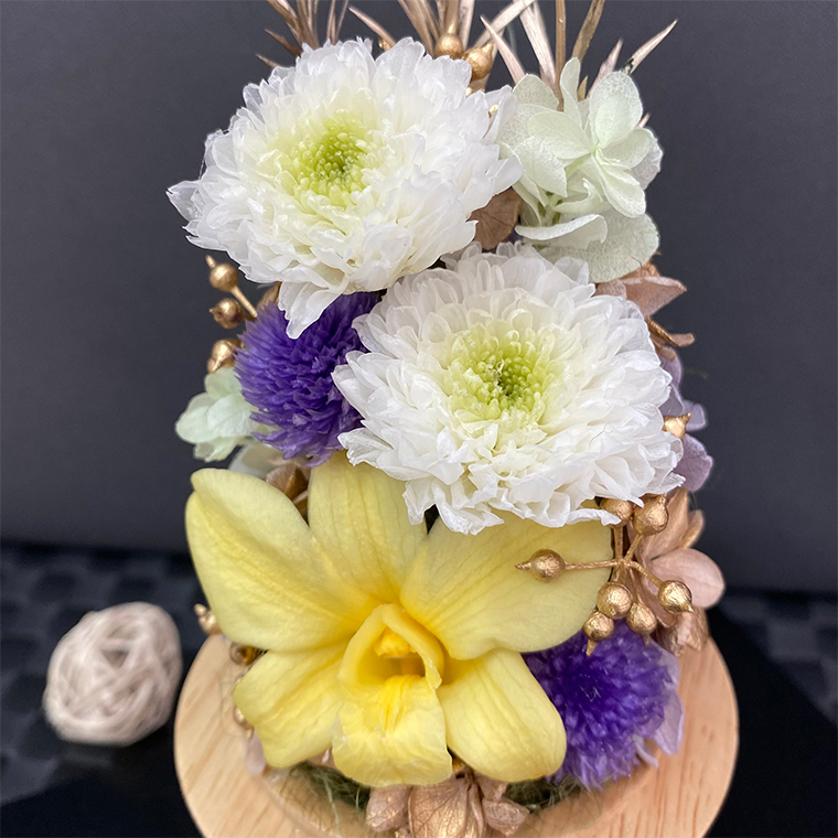 AJ163-1 プリザーブドフラワー【清華/うす茶】春日部市 シュガーパイン