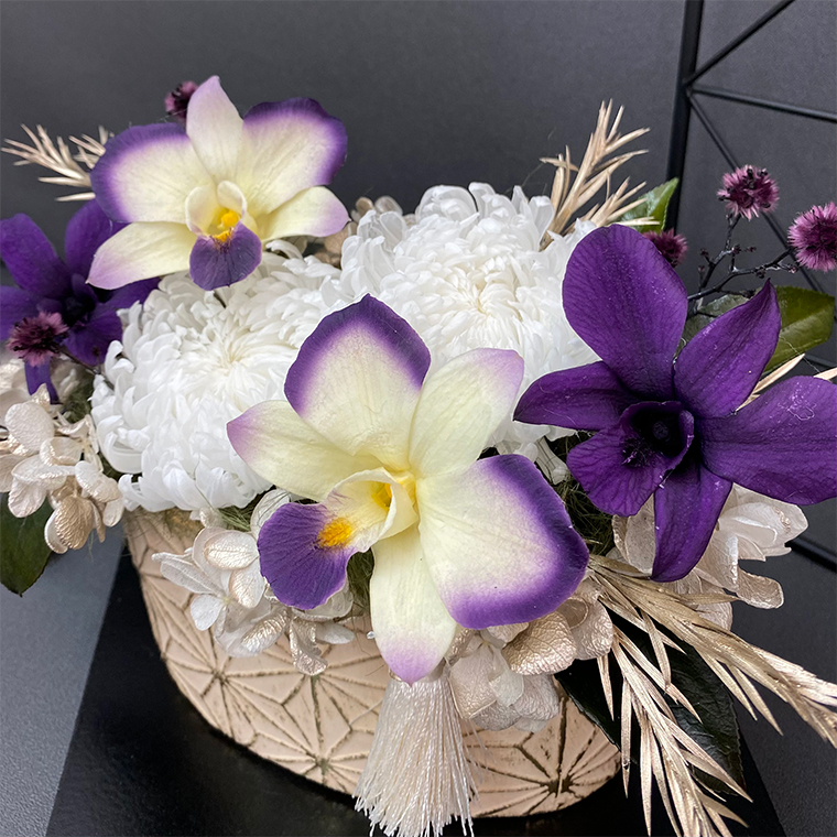 AJ168-1 プリザーブドフラワー【菊姫/白】春日部市 シュガーパイン