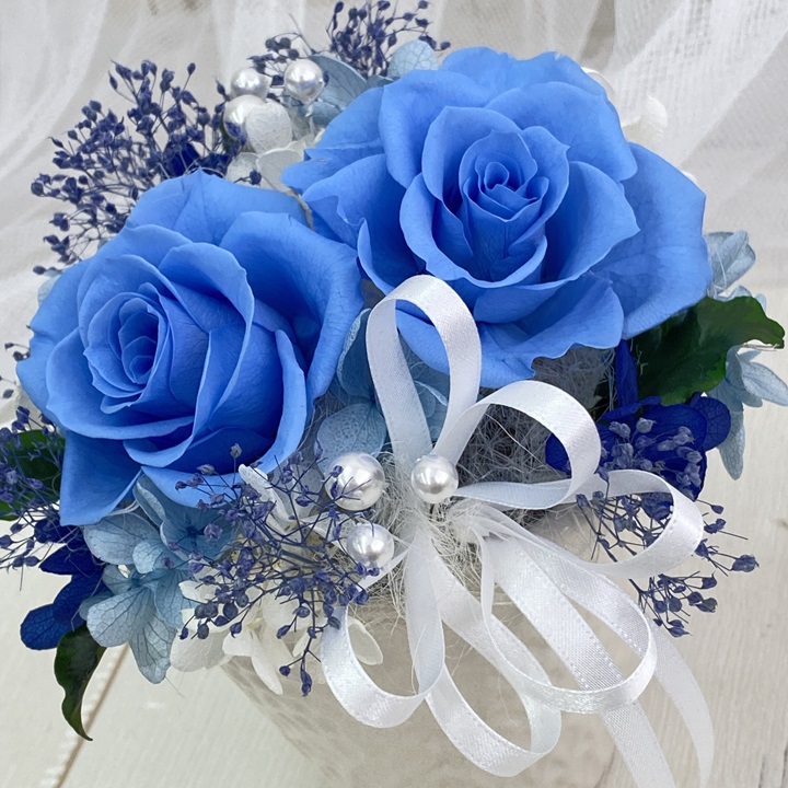 AJ172-2 プリザーブドフラワー【フローラ/ソーダブルー】春日部市 シュガーパイン