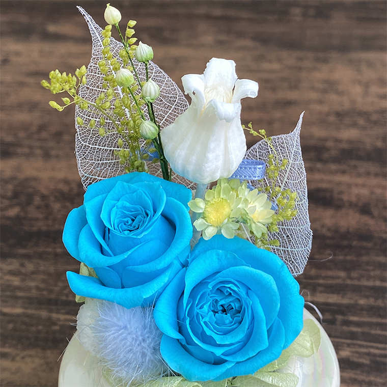 AJ183-1 プリザーブドフラワー　美羽　ブルー　春日部市 シュガーパイン