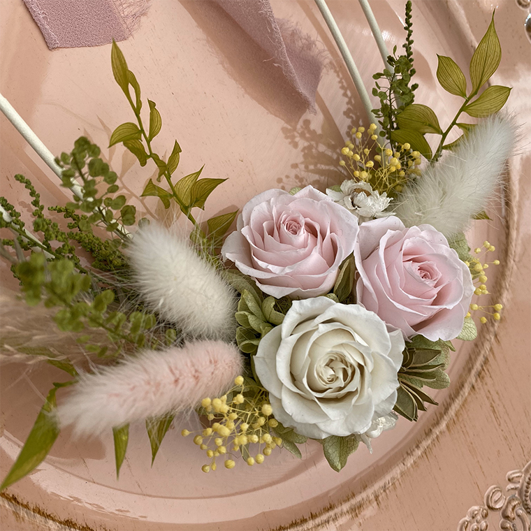 AJ211-1 プリザーブドフラワー【プリューム/ピンク】春日部市 シュガーパイン