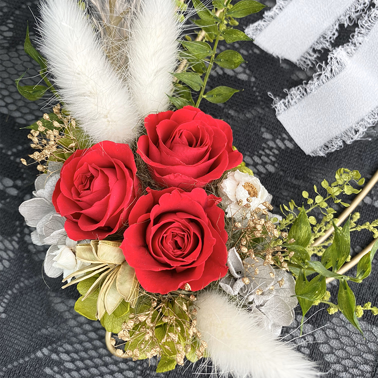 AJ213-1 プリザーブドフラワー【プリューム/レッド】春日部市 シュガーパイン