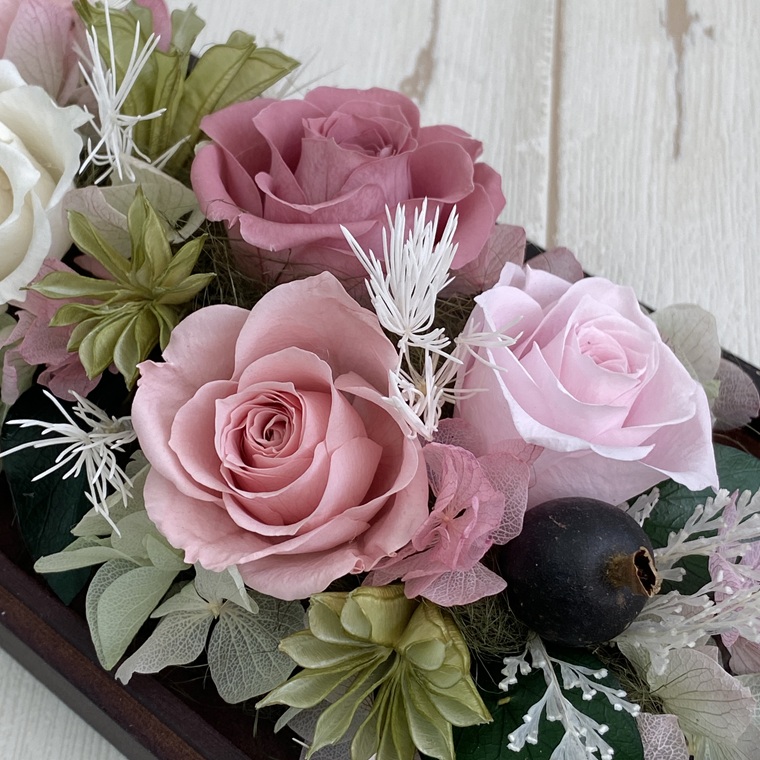 プリザーブドフラワー　シュクレ　ピンク　春日部市　シュガーパイン（AJ256）