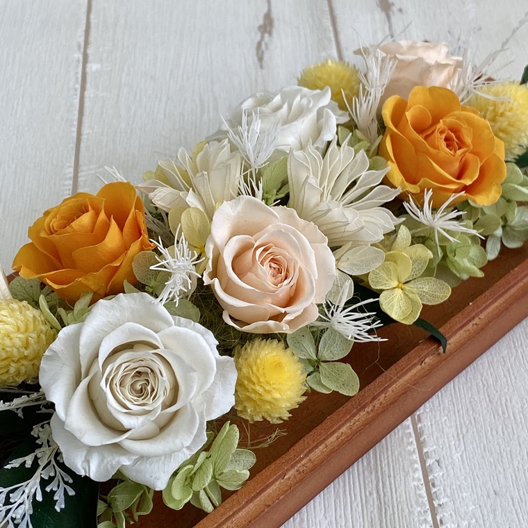 プリザーブドフラワー　シュクレ　オレンジ　春日部市　シュガーパイン（AJ257）