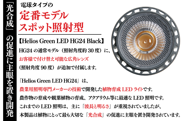 BN021-1　電球タイプの定番モデル10個セット。あらゆる植物・野菜・果樹にオールマイティーに使用できます。「ヘリオスグリーンLED (ブラック)」