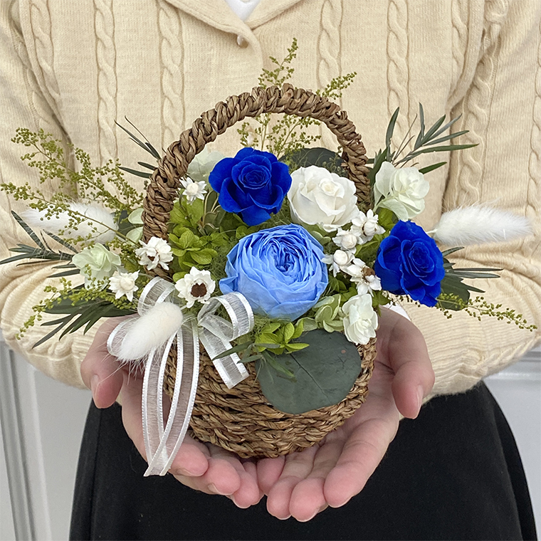 AJ020-2 プリザーブドフラワー　コロレ　ブルー　春日部市 シュガーパイン