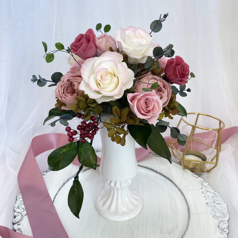 AJ023-2 プリザーブドフラワーアレンジ【カルム】春日部市 シュガーパイン