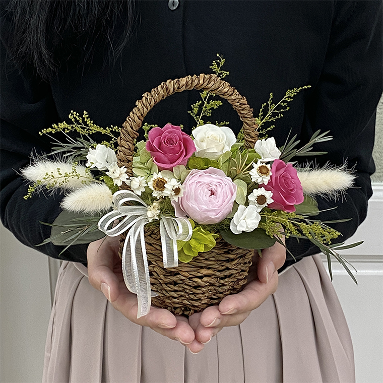 AJ034-1  プリザーブドフラワー　コロレ　ピンク  春日部市 シュガーパイン