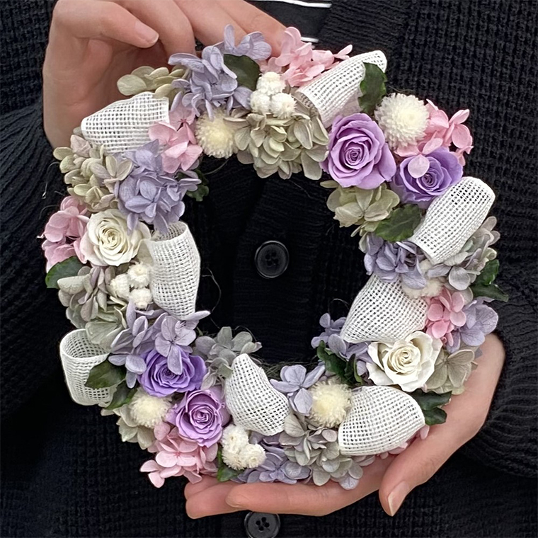 AJ050-1 プリザーブドフラワーアレンジ【フリール】春日部市 シュガーパイン