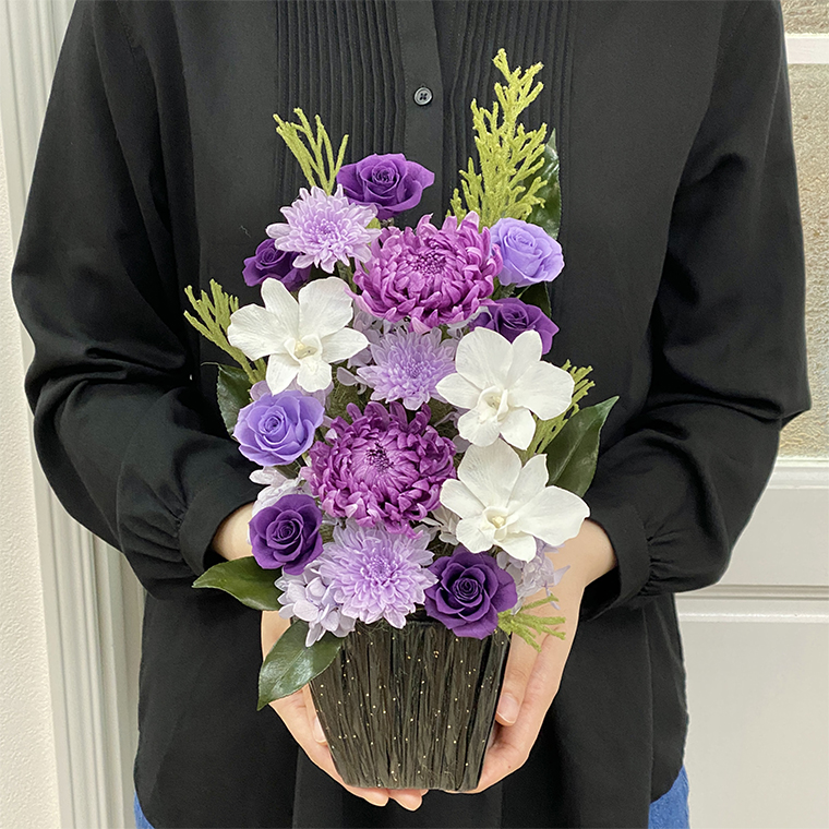 AJ059-2 プリザーブドフラワー 天寧 紫 春日部市 シュガーパイン