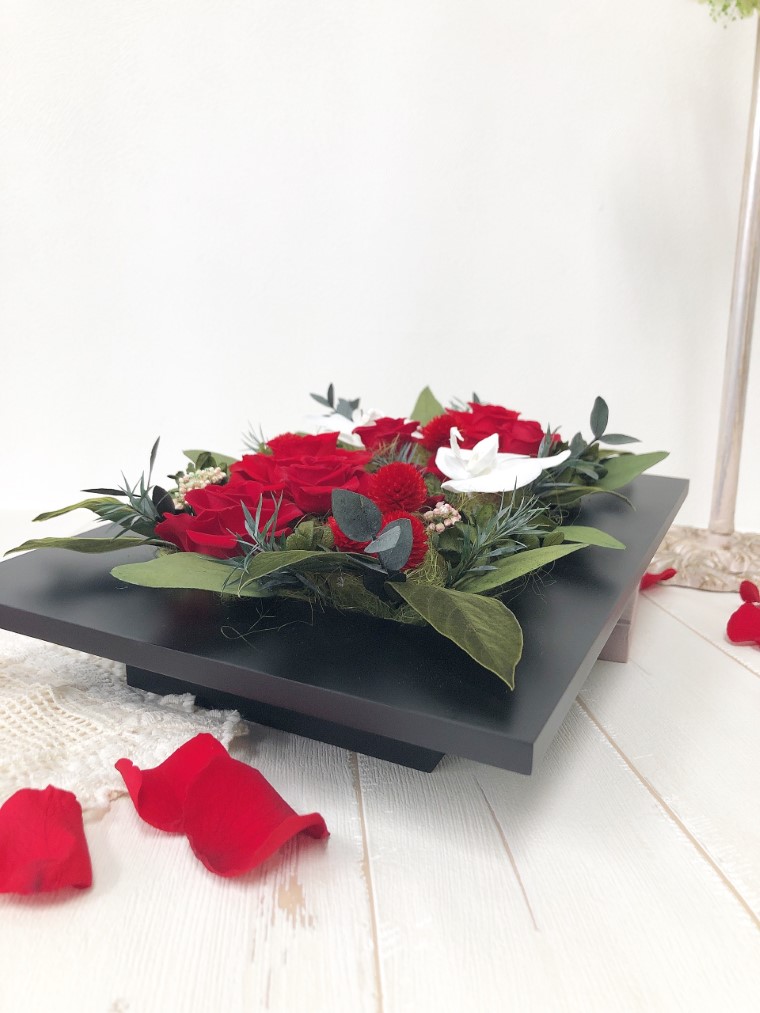 AJ071-1 プリザーブドフラワーアレンジ【ルージュ】春日部市 シュガーパイン