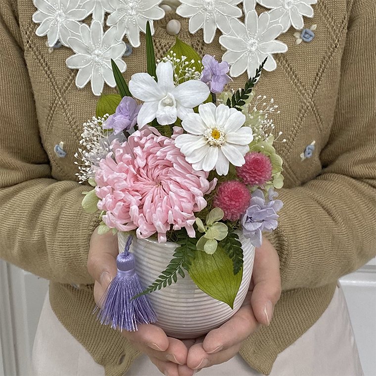 AJ118-2　プリザーブドフラワー　萌音　桃　春日部市 シュガーパイン