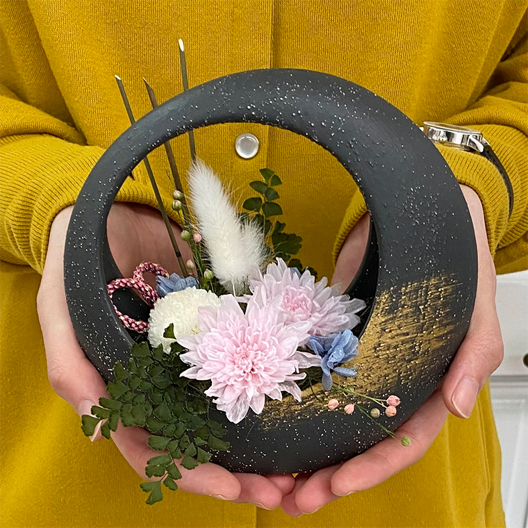 AJ153-1 プリザーブドフラワー【紫希/黒】春日部市 シュガーパイン