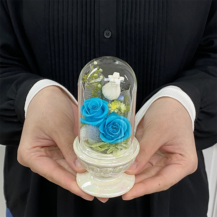 AJ183-1 プリザーブドフラワー　美羽　ブルー　春日部市 シュガーパイン