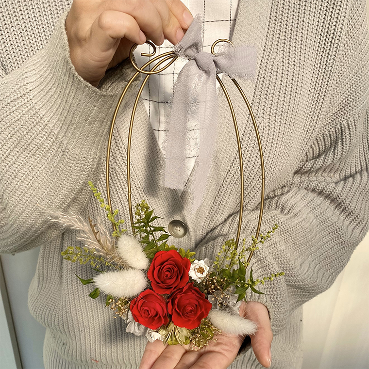 AJ213-1 プリザーブドフラワー【プリューム/レッド】春日部市 シュガーパイン