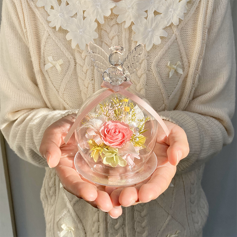 AJ216-1　プリザーブドフラワー【エンジェル/ピンク】春日部市 シュガーパイン