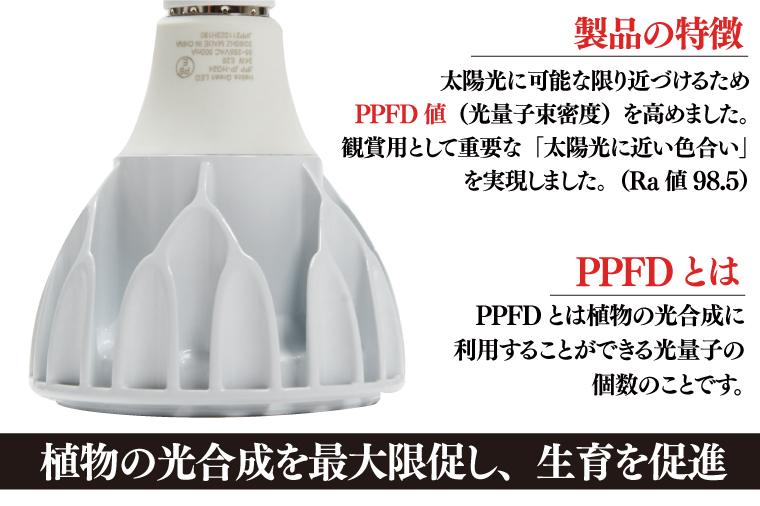 BN038　植物育成ライト「ヘリオスグリーンLED（ホワイト）」