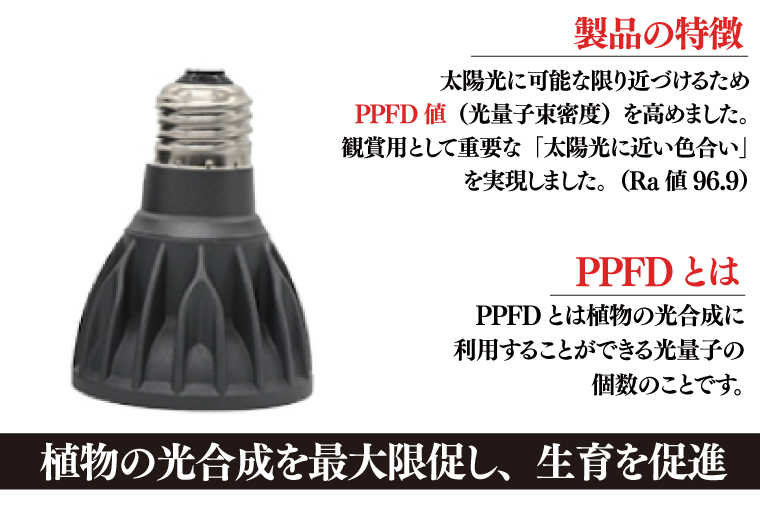 BN039　植物育成ライト「ヘリオスグリーンLED（HG10ブラック）」