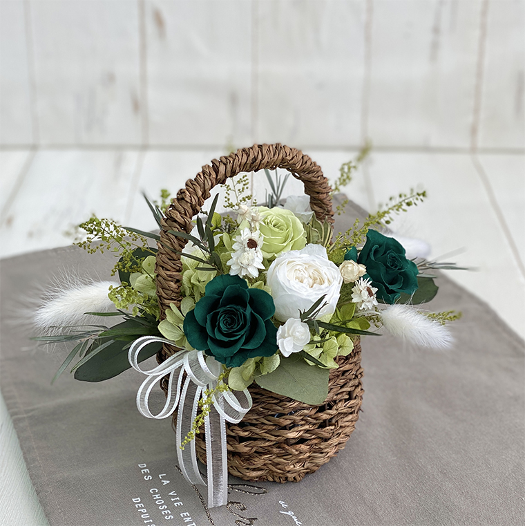 AJ033-1 プリザーブドフラワー　コロレ　グリーン　春日部市 シュガーパイン