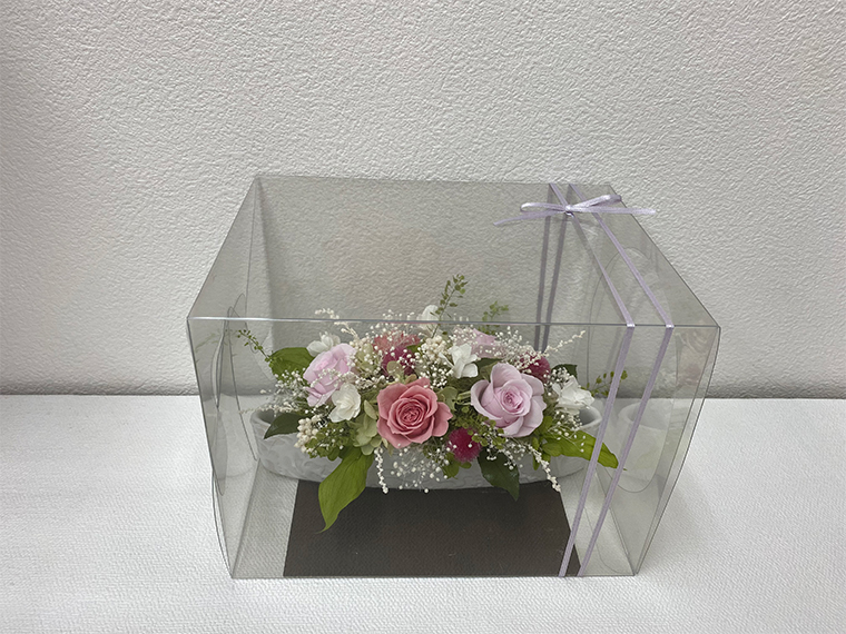 AJ067-1 プリザーブドフラワーアレンジ【ミニョン/キャンディピンク】春日部市 シュガーパイン