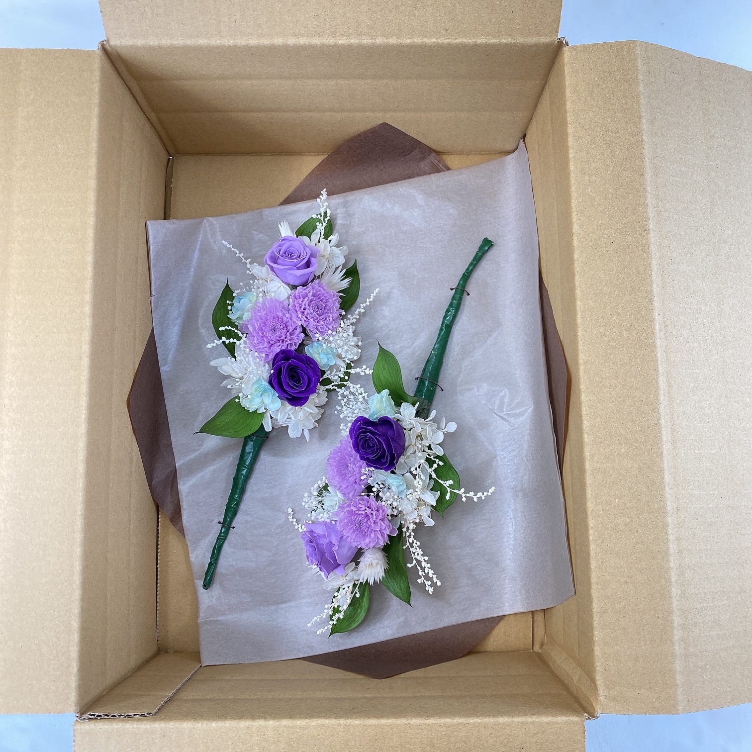 AJ077-1 プリザーブドフラワーアレンジ【綾香/紫】春日部市 シュガーパイン
