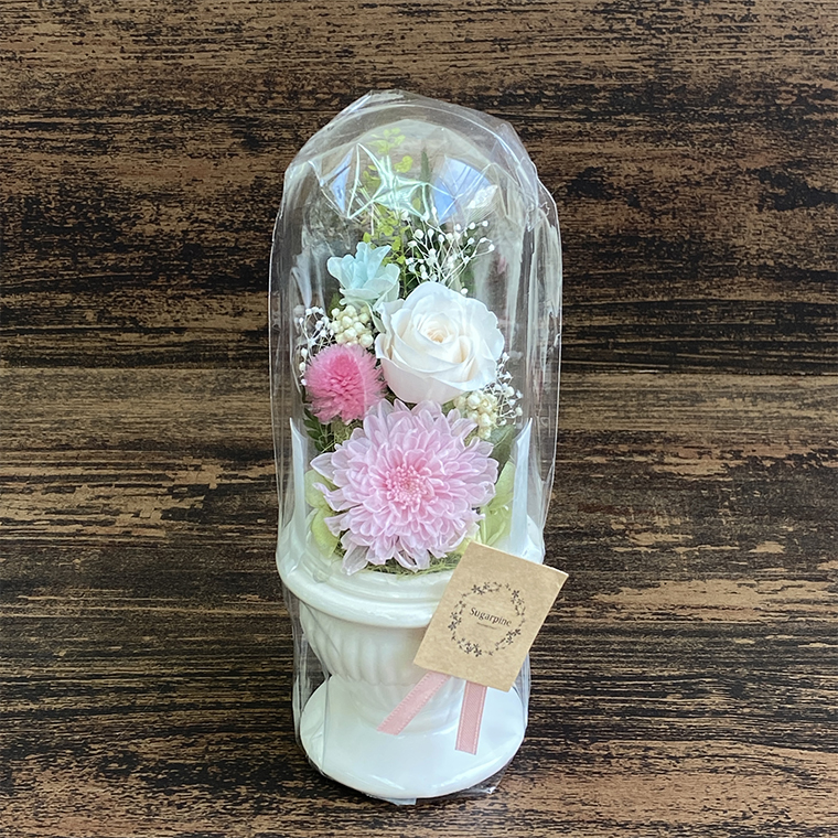 AJ100-1  プリザーブドフラワー　和花　桃　春日部市 シュガーパイン