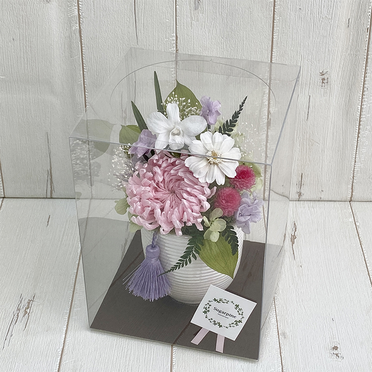 AJ118-2　プリザーブドフラワー　萌音　桃　春日部市 シュガーパイン