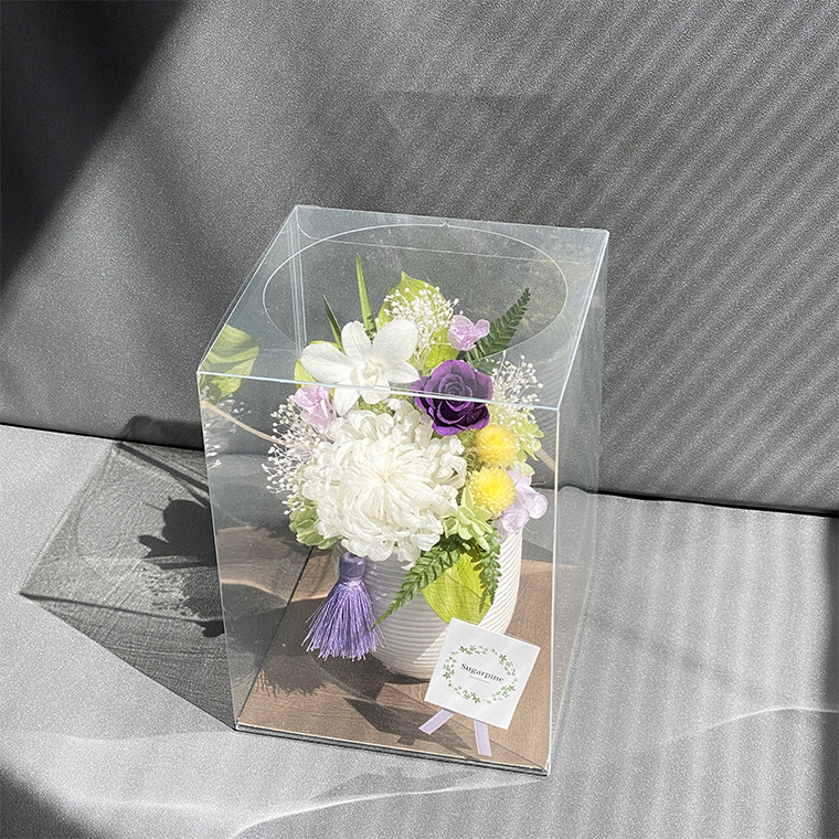 AJ166-2 プリザーブドフラワー 萌音（もね） 白  春日部市 シュガーパイン