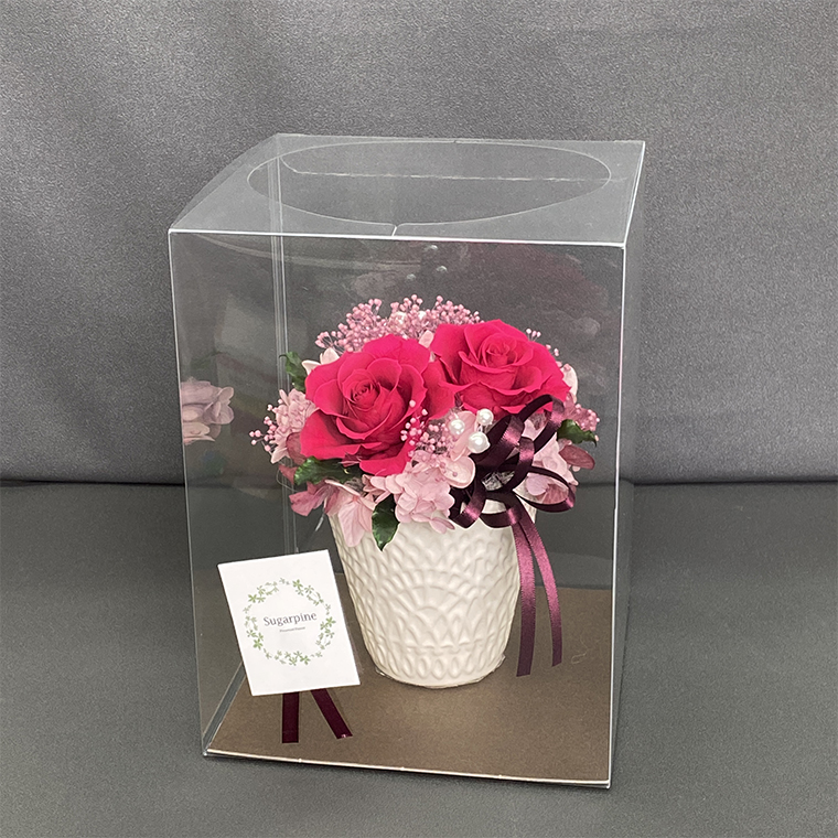 AJ173-2 プリザーブドフラワー【フローラ/ディープルビー】春日部市 シュガーパイン