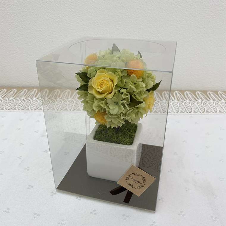 AJ187-1 プリザーブドフラワー【プティシュシュ/イエロー】春日部市 シュガーパイン