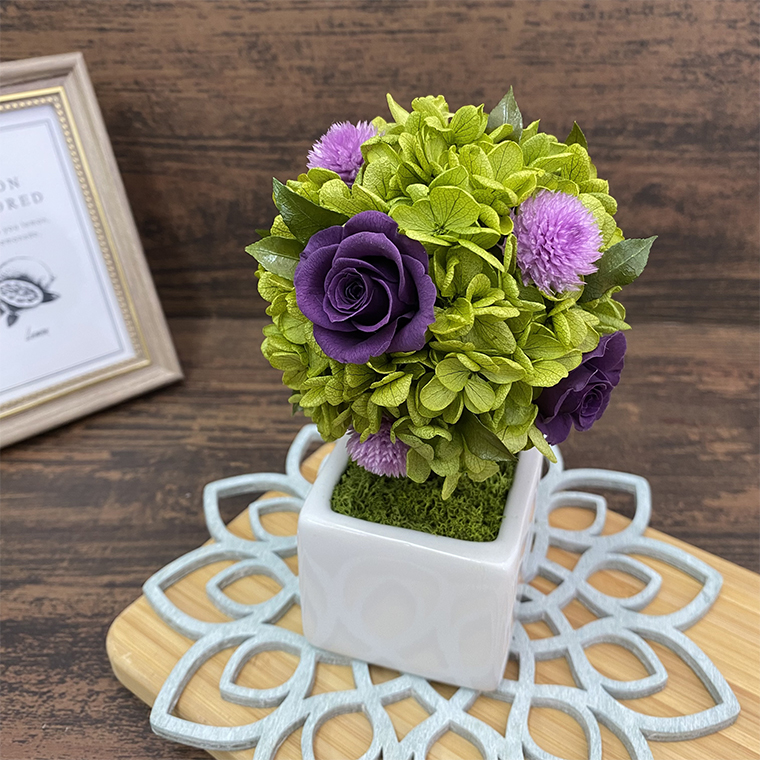 AJ188-1 プリザーブドフラワー【プティシュシュ/パープル】春日部市 シュガーパイン