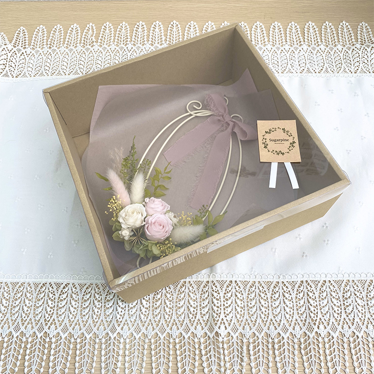 AJ211-1 プリザーブドフラワー【プリューム/ピンク】春日部市 シュガーパイン