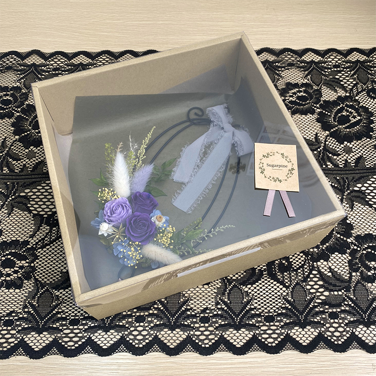 AJ212-1 プリザーブドフラワー【プリューム/パープル】春日部市 シュガーパイン