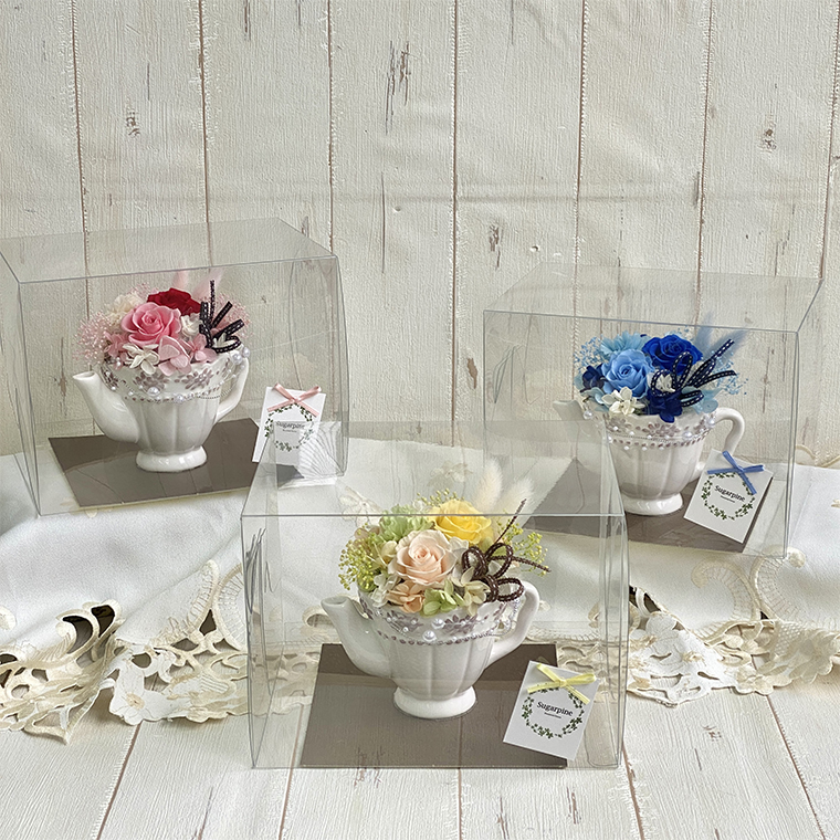 AJ226 プリザーブドフラワー　リゼット　イエロー　春日部市シュガーパイン