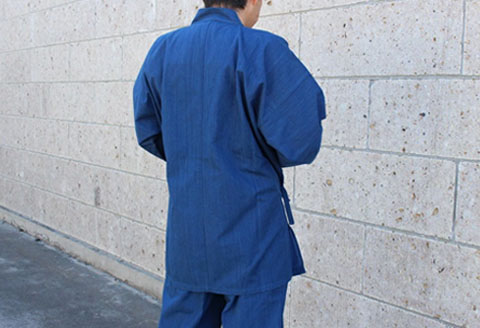 作務衣 さむえ あさぎ 武州正藍染 作業着 室内着 ファッション 衣料 おしゃれ 服 シンプル ポケット付き ゴム 藍染 衣類 服 埼玉県 羽生市